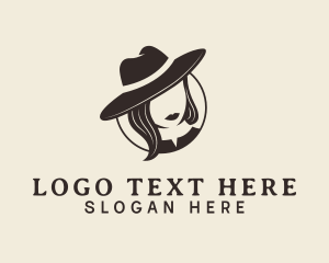 Vlog - Fashion Woman Hat logo design