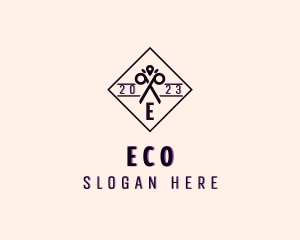 Leaf Eco Scissors logo design