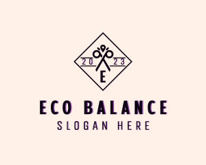 Leaf Eco Scissors logo design