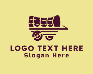 Cowboy - Wooden Wagon Carriage logo design