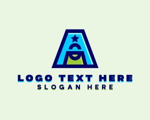 Online Shopping - Shopping Bag Letter A logo design