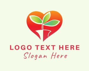 Nature - Heart Plant Gardening logo design