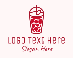 Drinking Cup - Red Juice Drink logo design