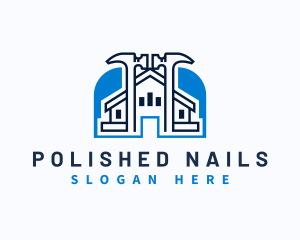 Nails - Carpenter Hammer Construction logo design