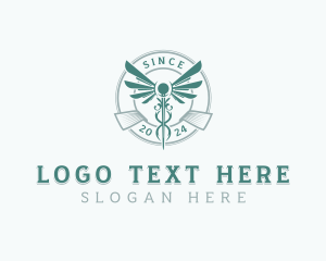 Pharmacy Clinic Caduceus logo design