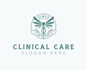 Pharmacy Clinic Caduceus logo design