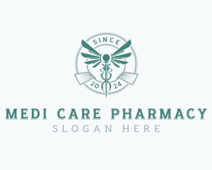 Pharmacy Clinic Caduceus logo design