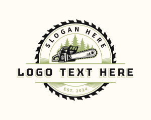 Chainsaw - Industrial Chainsaw  Woodwork logo design