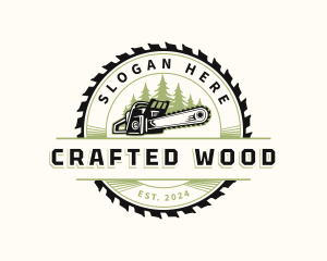 Joinery - Industrial Chainsaw  Woodwork logo design