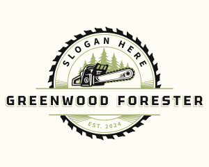 Industrial Chainsaw  Woodwork logo design