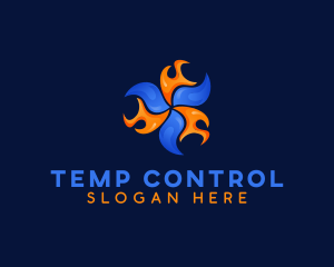 Thermostat - Fire Blaze Cooling logo design
