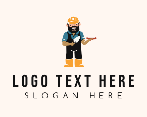 Brick Laying Construction Man Logo