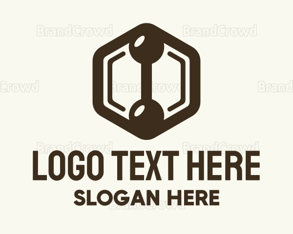 Hexagon Dumbbell Gym Fitness Logo