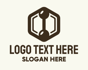 Personal Trainer - Hexagon Dumbbell Gym Fitness logo design