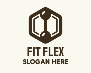 Dumbbell - Hexagon Dumbbell Gym Fitness logo design