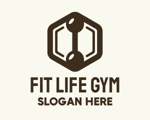 Gym - Hexagon Dumbbell Gym Fitness logo design