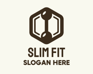 Hexagon Dumbbell Gym Fitness logo design