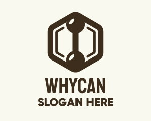 Physical Training - Hexagon Dumbbell Gym Fitness logo design