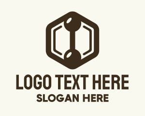 Hexagon Dumbbell Gym Fitness Logo