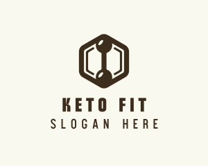 Hexagon Dumbbell Gym Fitness logo design