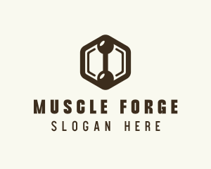 Hypertrophy - Hexagon Dumbbell Gym Fitness logo design