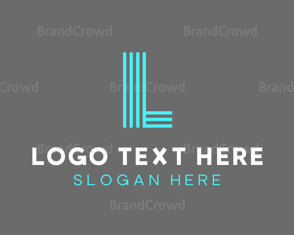 Neon Modern Tech Stripe Logo