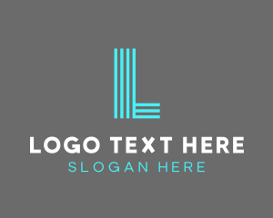 Light - Neon Modern Tech Stripe logo design