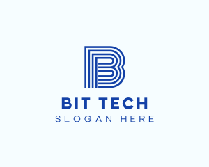 Modern Tech Stripe logo design