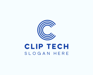 Modern Tech Stripe logo design