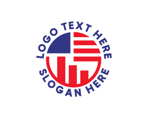 Stats - American Flag Statistic logo design