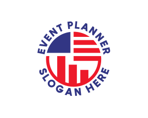 Chart - American Flag Statistic logo design
