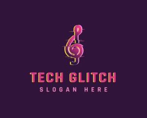 G Clef Glitch logo design