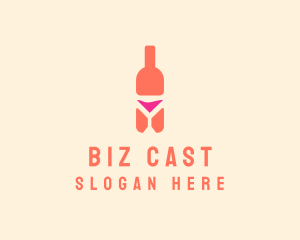 Mixologist - Pink Cocktail Bottle Bar logo design