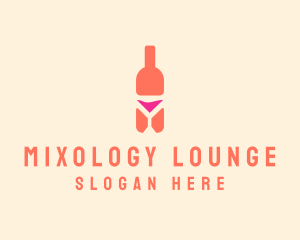 Cocktail - Pink Cocktail Bottle Bar logo design