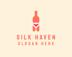 Pink Cocktail Bottle Bar logo design