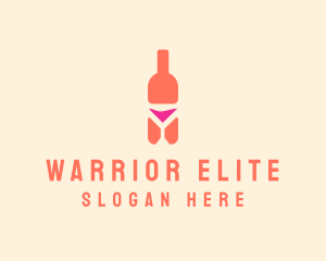 Wine Tasting - Pink Cocktail Bottle Bar logo design