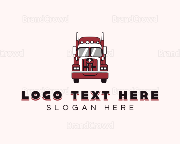 Trailer Truck Logistics Transportation Logo