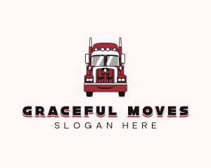 Trailer Truck Logistics Transportation logo design