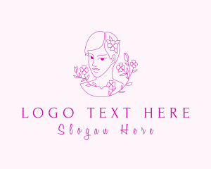 Woman - Aesthetic Floral Woman logo design