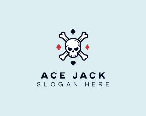 Blackjack - Cross Bone Skull Casino logo design