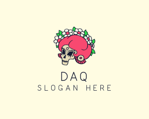 Flower Headdress Skull Logo