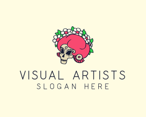 Costume - Flower Headdress Skull logo design