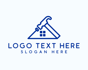 Roofing - Hammer House Construction logo design