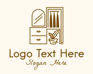 Dresser - Interior Furnishing Outline logo design