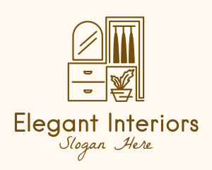 Interior Furnishing Outline logo design