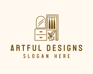 Interior Furnishing Outline logo design