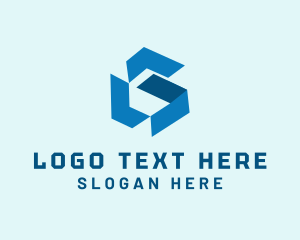 Typography - Blue Digital Letter G logo design