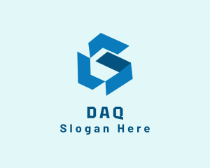 Blue Digital Letter G Logo