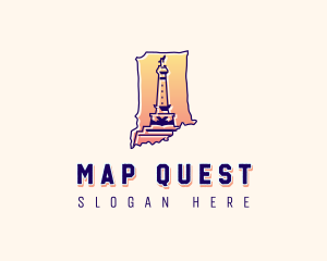 Indiana Map Monument logo design