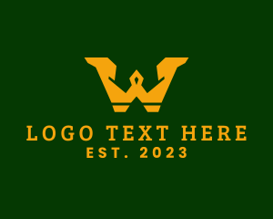 Military Academy - Regal Letter W Business logo design